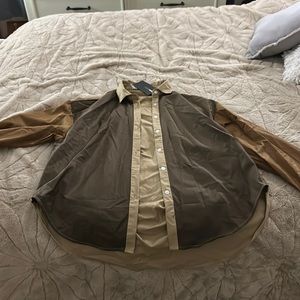 Overized brown button up FASHION NOVA